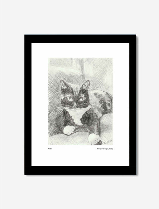 Framed print of Edith the Cat featured image for How to Buy Castle Sefton Press Art Products