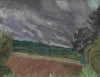 a pastel drawing of a stormy sky over fields near Witley Court, Worcestershire