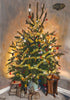 An acrylic painting of a decorated Christmas Tree