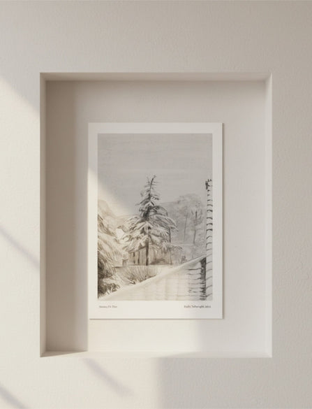 Snowy Fir Tree Art Print A4