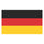 A flat rectangular tricolor flag with horizontal black, red, and yellow bands on a white background.
