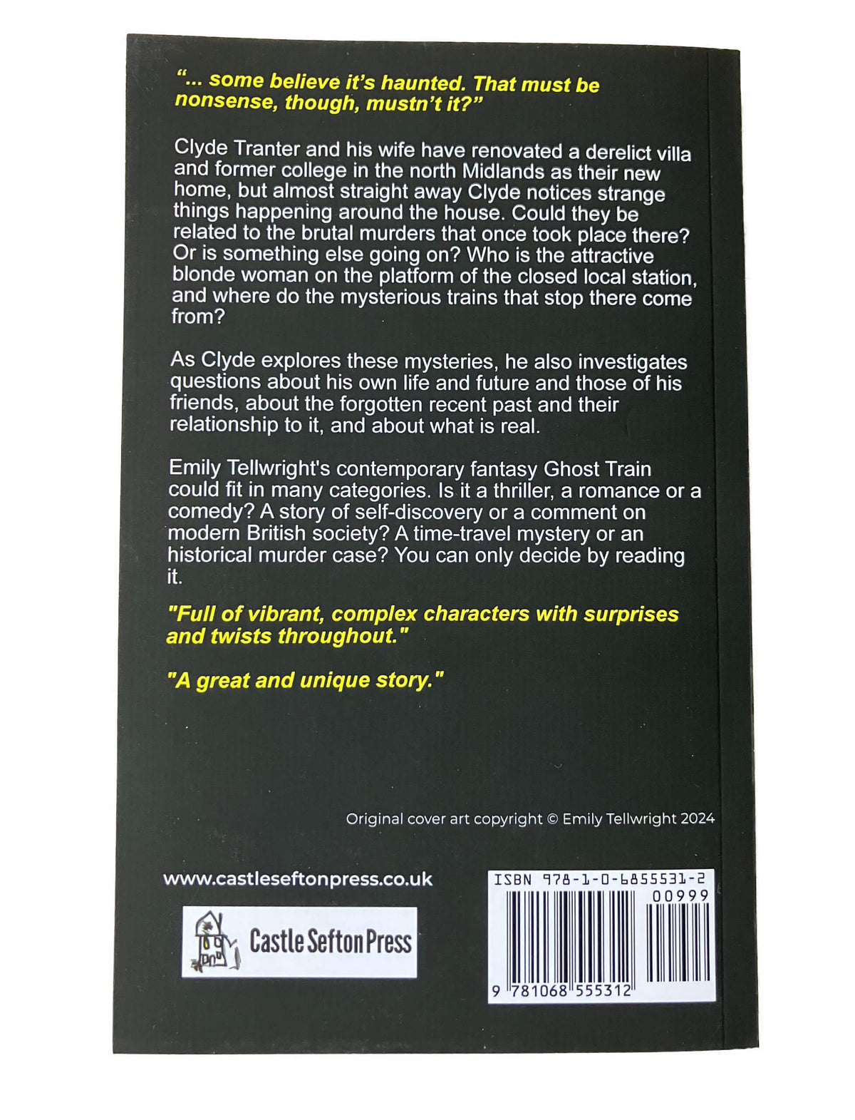 Ghost Train by Emily Tellwright paperback back view