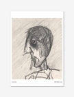Grey Day Art Print: a pencil drawing of a man smoking.