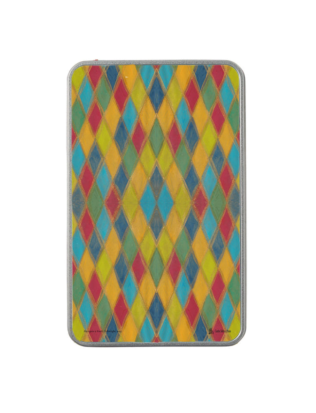 Harlequin storage tin, rectangular