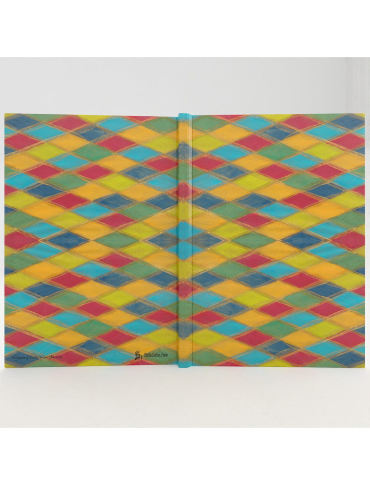 Harlequin Hardback A4 Notebook featuring a hand-painted design by Emily Tellwright
