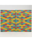 Harlequin Hardback A4 Notebook featuring a hand-painted design by Emily Tellwright
