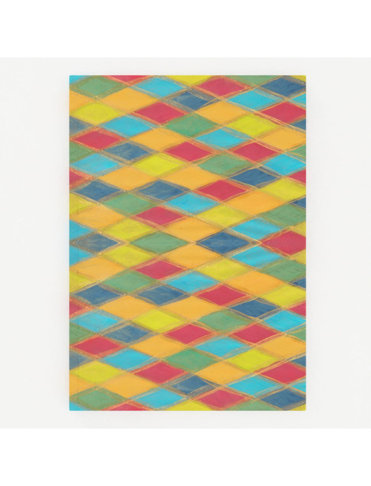 Harlequin Hardback A4 Notebook featuring a hand-painted design by Emily Tellwright