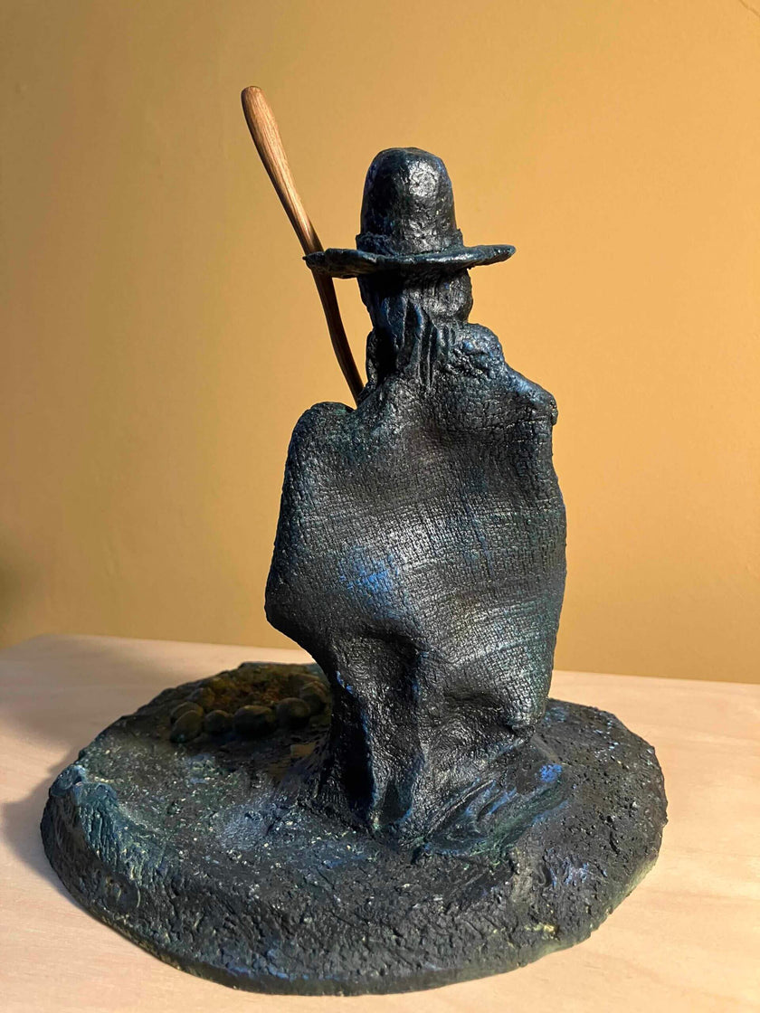 Ceramic sculpture of a Pilgrim Father preacher