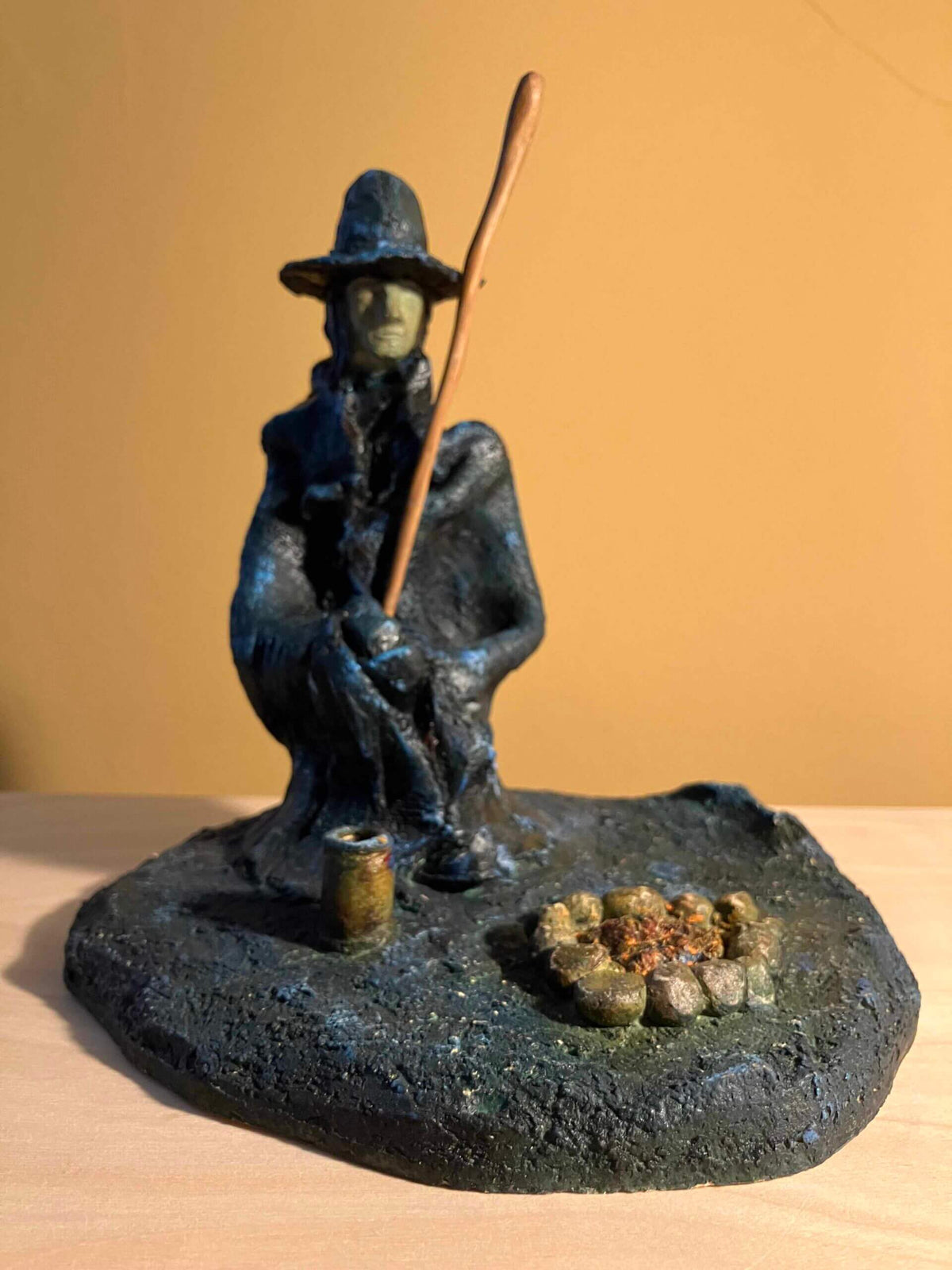 Ceramic sculpture of a Pilgrim Father preacher