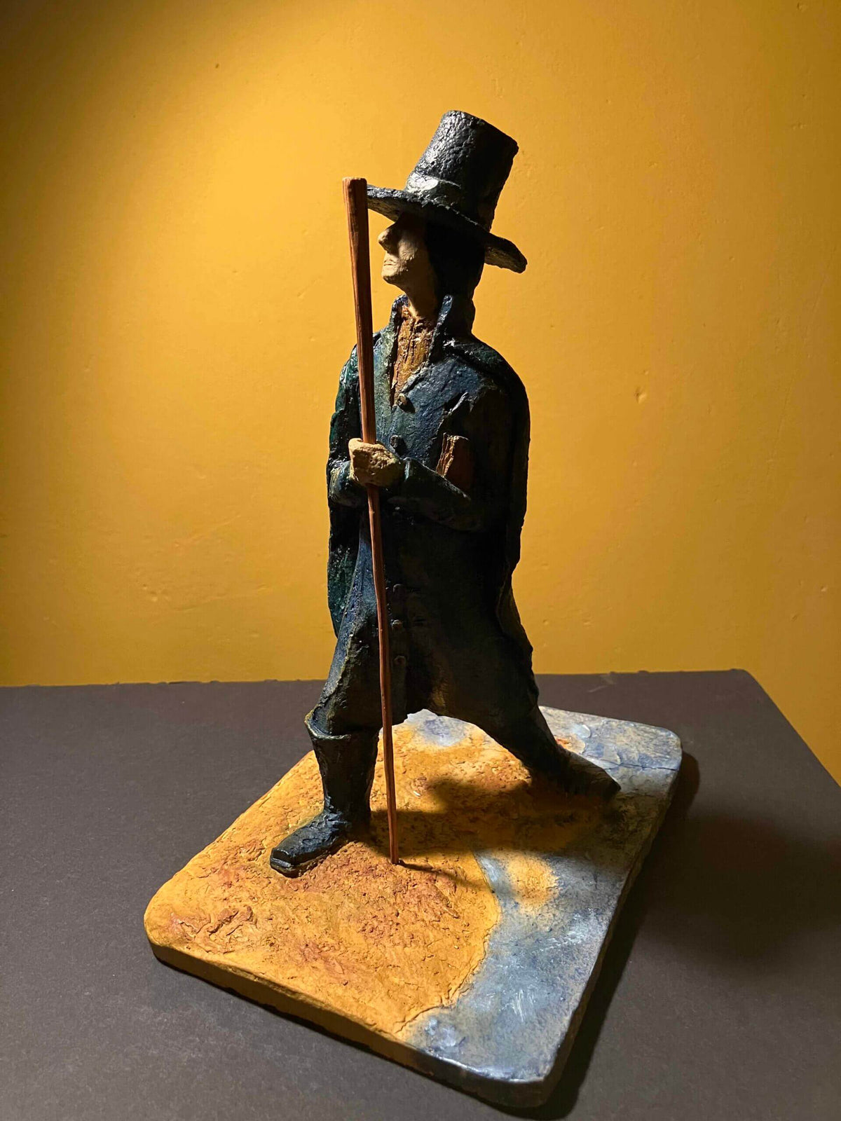 Ceramic sculpture of a Pilgrim Father preacher