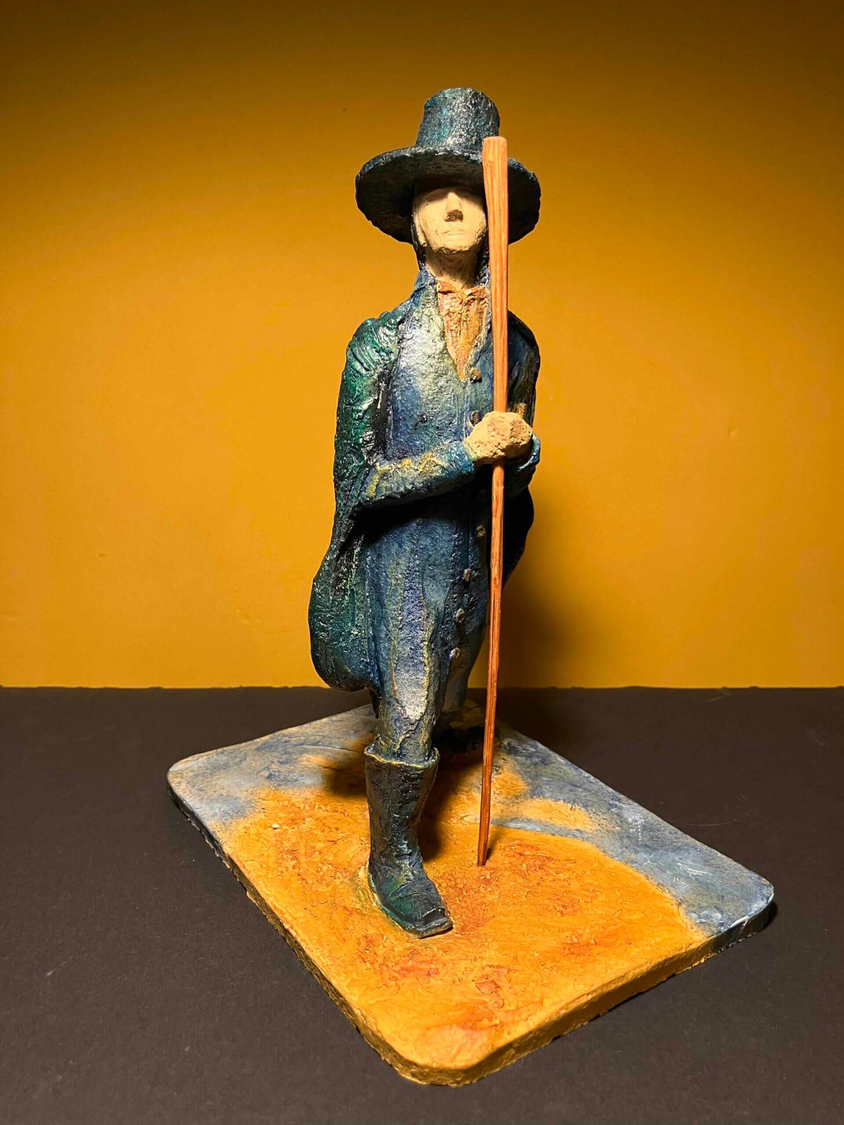Ceramic sculpture of a Pilgrim Father preacher