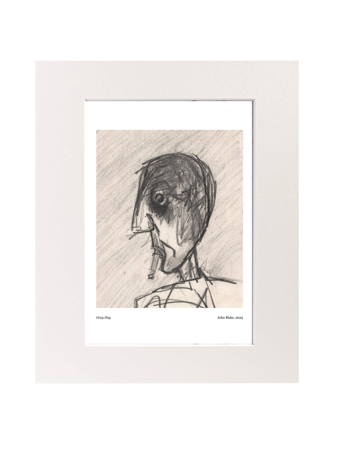Grey day art print mounted