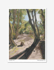 Path After Lines art print summer landscape: a Pastel drawing of a path through a wood in summer.