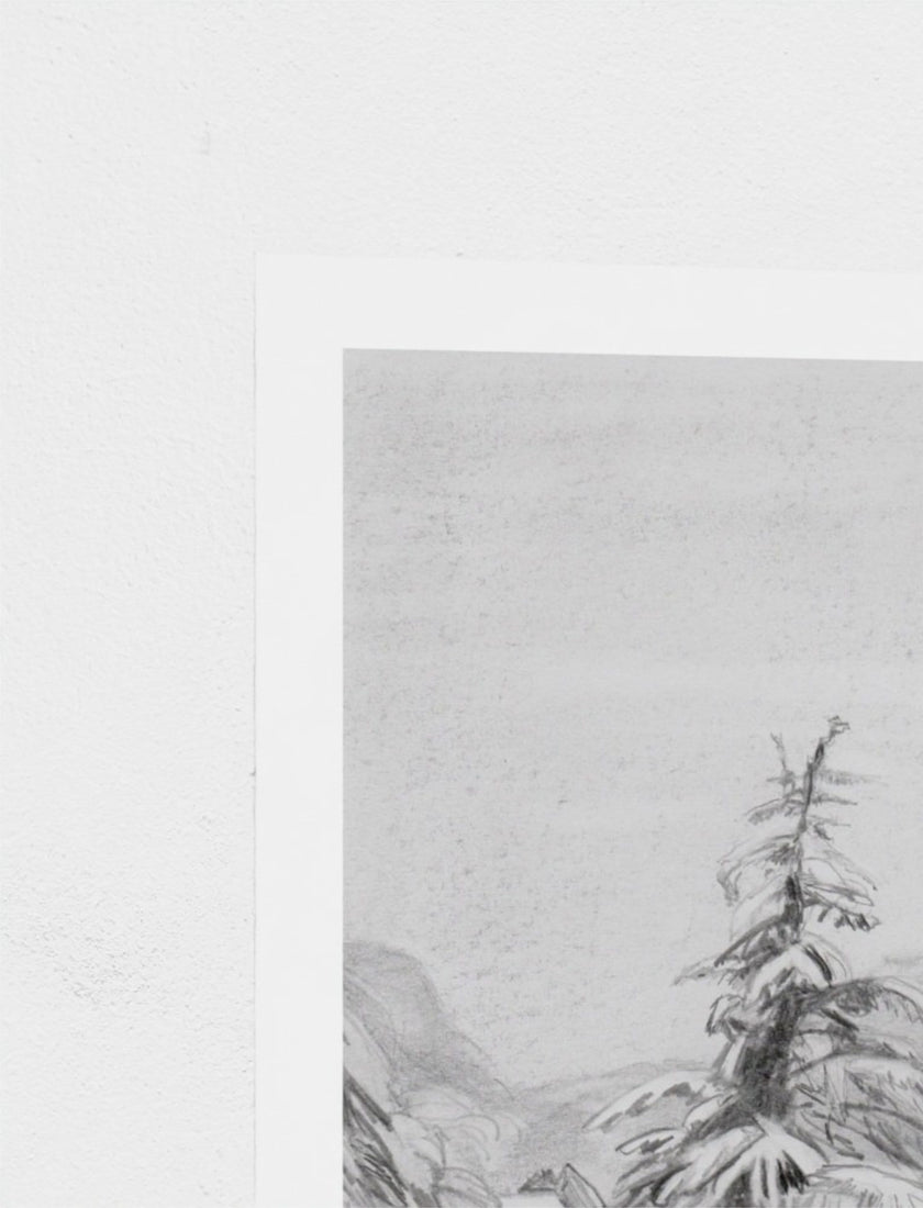 Snowy Fir Tree Art Print A4