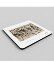 Heterodox Waltz coasters showing a print by John Blake