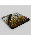 Winter Woodland Coaster showig a pastel drawing by Emily Tellwright