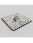 Winter Bird Coasters showing a pencil drawing by Emily Tellwright