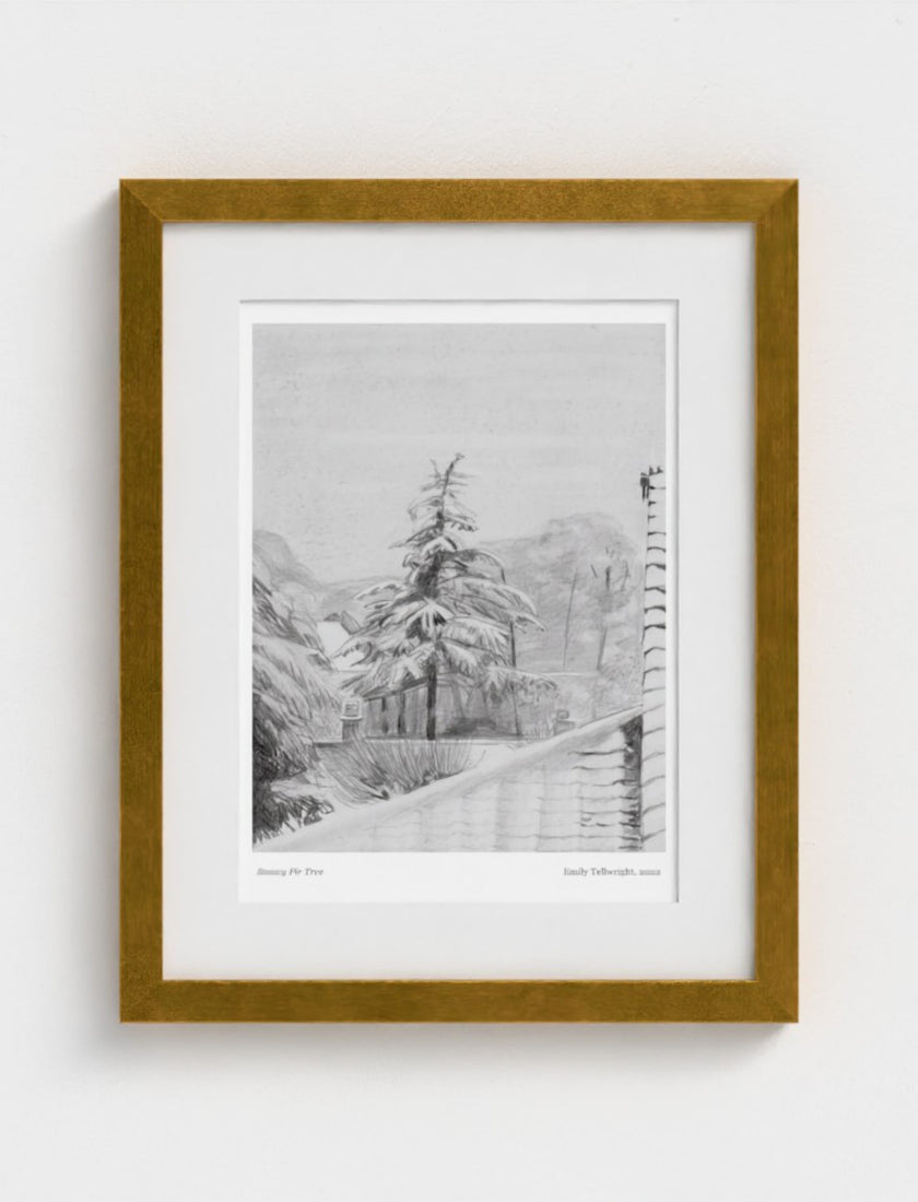 Snowy Fir Tree Framed Art Print