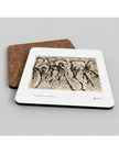 Heterodox Waltz coasters showing a print by John Blake