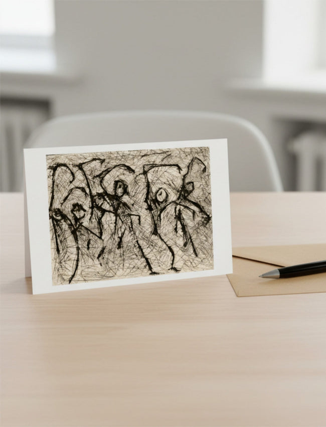 Heterodox waltz greetings card with an envelope and pen
