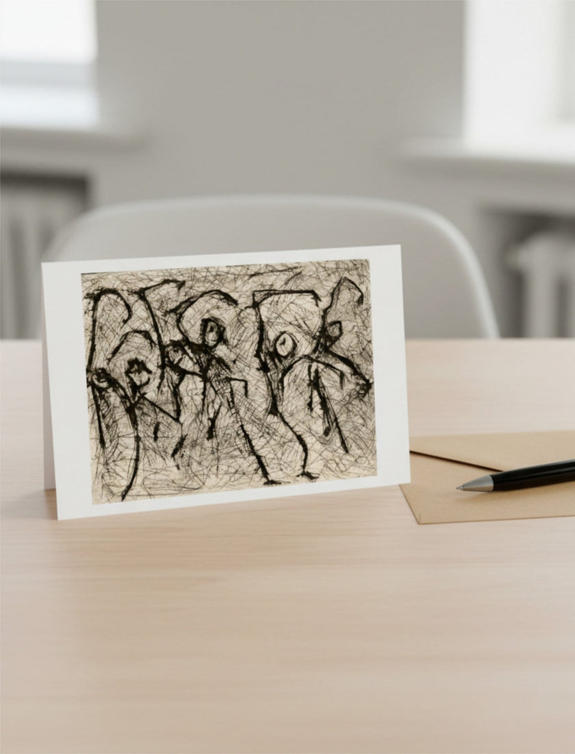 Heterodox waltz greetings card with an envelope and pen