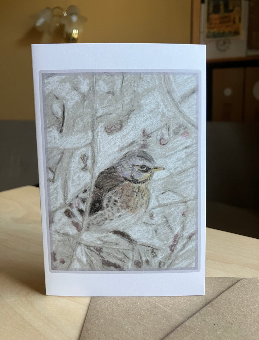Winter bird christmas card