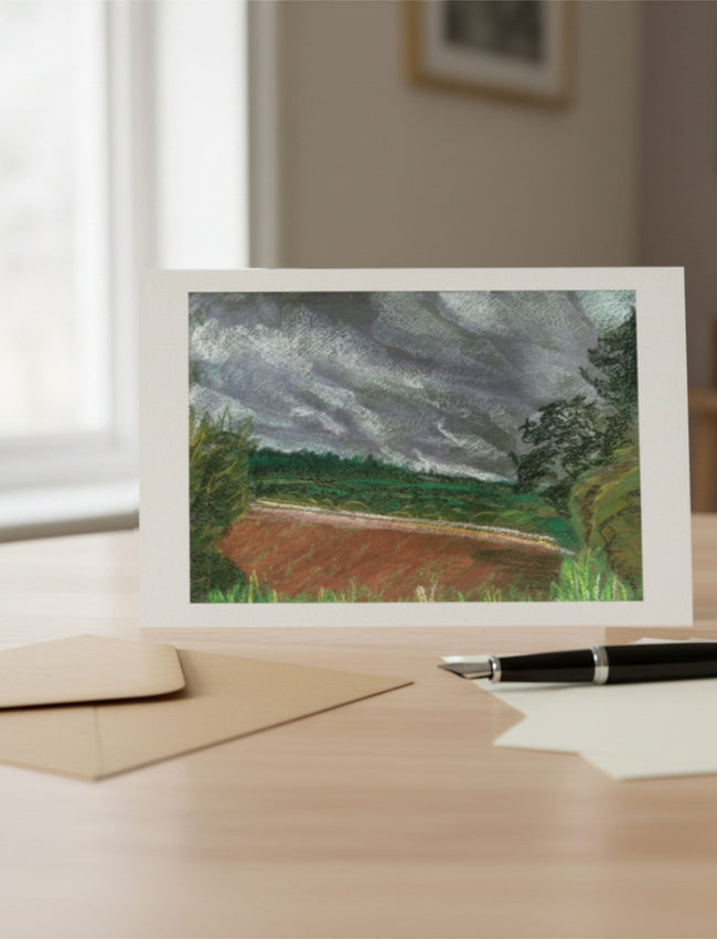 Summer Storm Near Witley Court Greetings Card with a pen and envelope