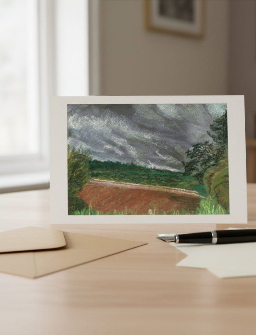 Summer Storm Near Witley Court Greetings Card with a pen and envelope