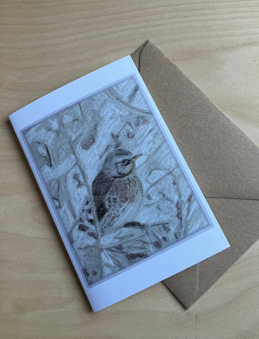 Winter bird christmas card
