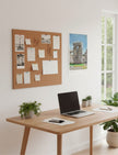 Sunny Summer at Stonehenge Art Print next to a pinboard above a desk with a macbook
