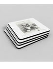 Edith the Cat coasters showing a drawing by Emily Tellwright