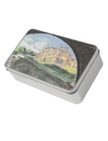 Biddulph Grange storage tin, a metal storage tin with pastel drawing by Emily Tellwright