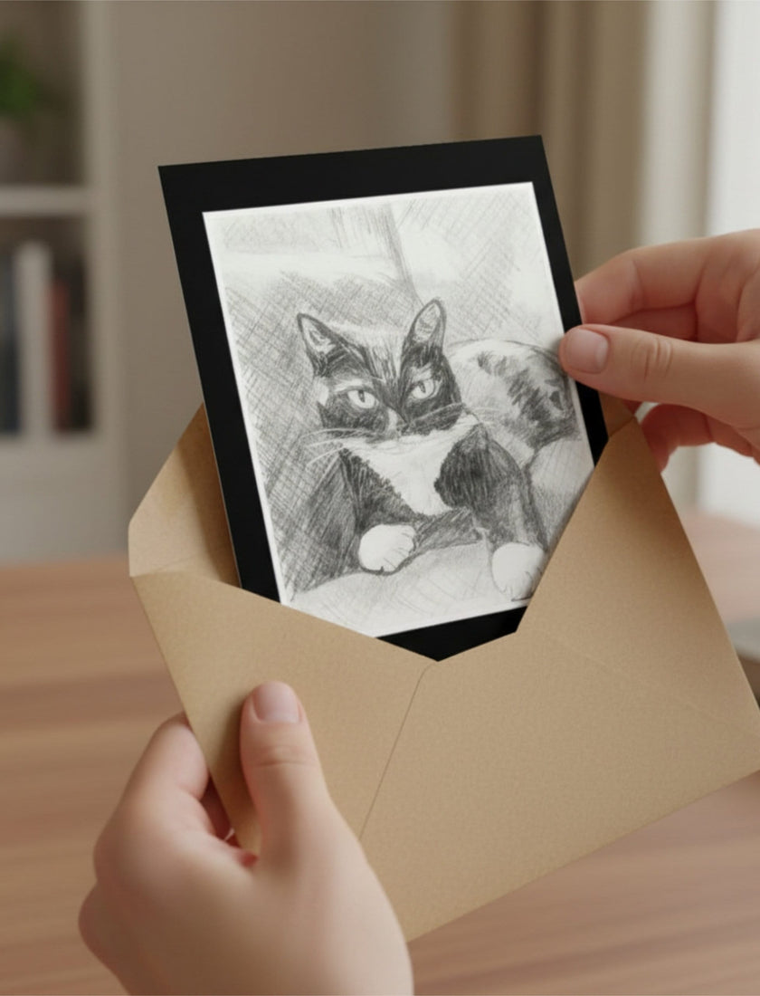 Edith the Cat greetings Card in envelope