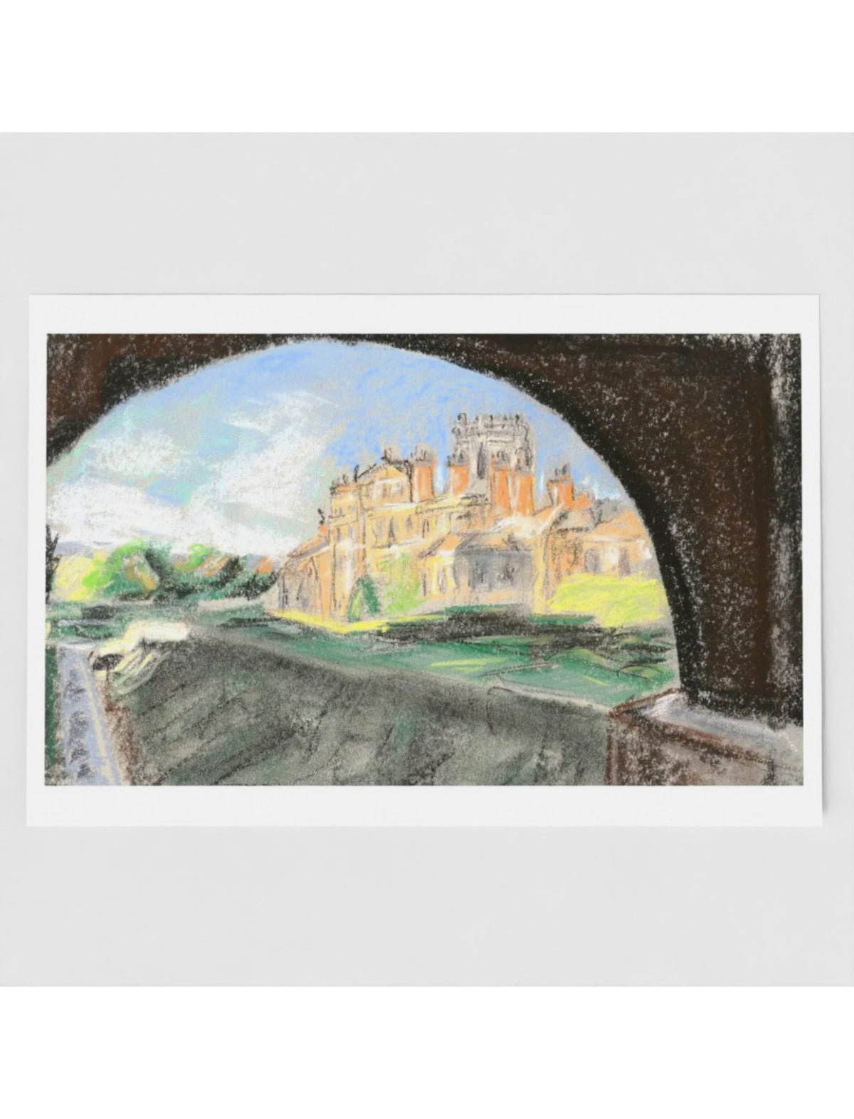 Biddulph Grange Garden Greetings Card a pastel drawing by Emily Tellwright