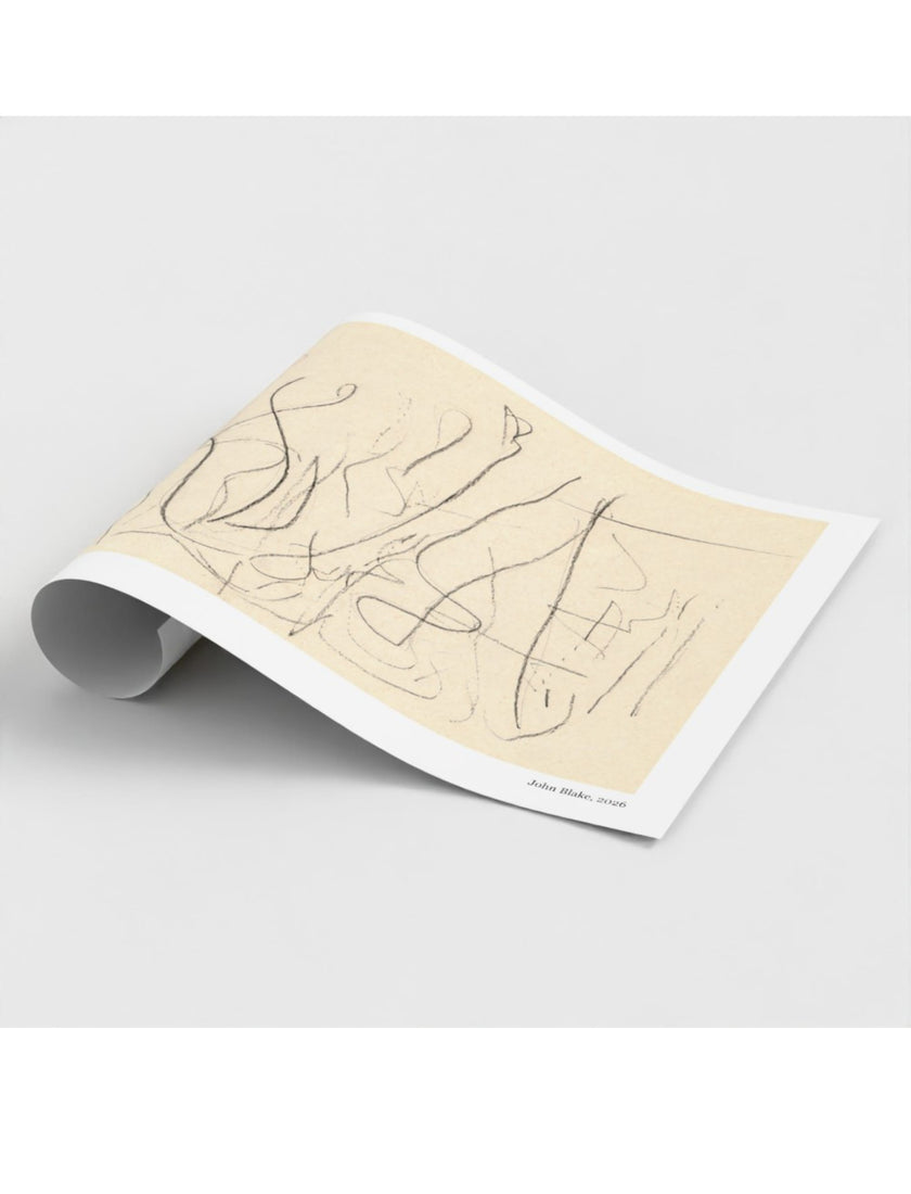 Fruhling art print showing a pencil drawing by john blake