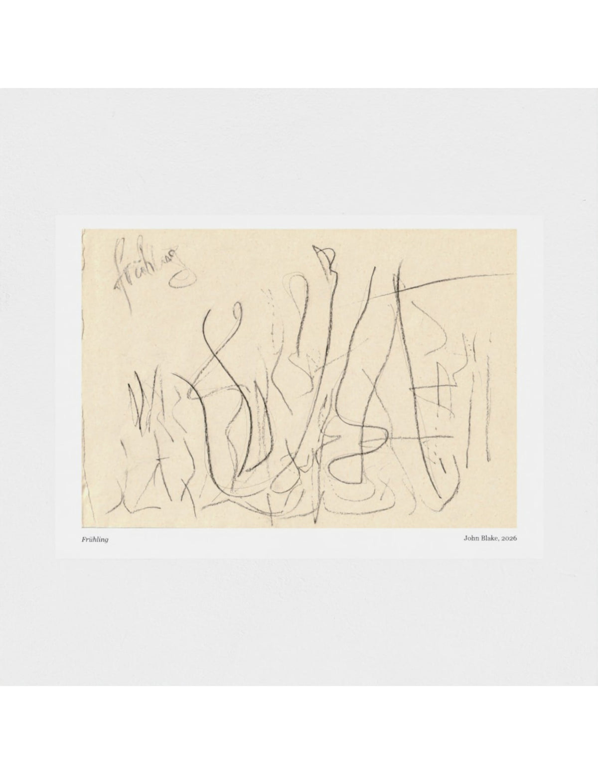 Fruhling art print showing a pencil drawing by john blake