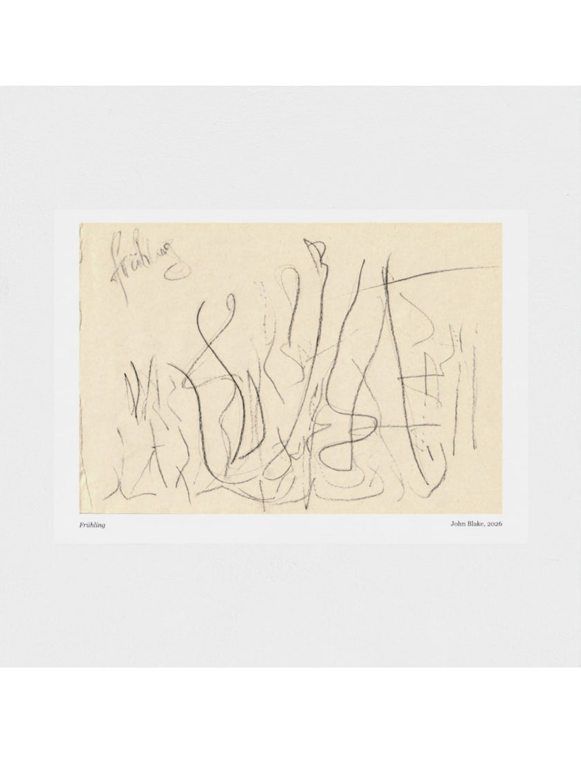 Fruhling art print showing a pencil drawing by john blake