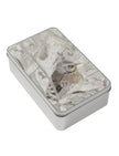 Winter Bird drawing on a storage tin