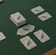 Winter Bird Playing Cards laid out on a baize table