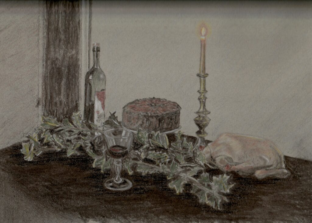 What will you carry through to the New Year featured image: Heart of Winter a drawing by EMily Tellwright