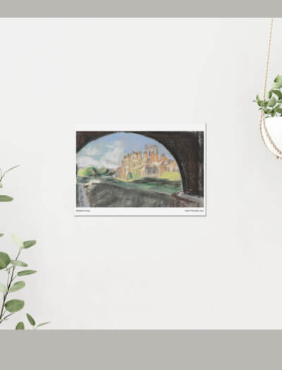 A pastel drawing of Biddulph Grange.