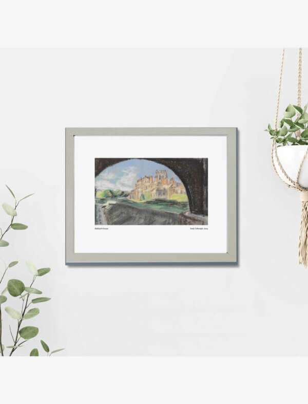 A pastel drawing of Biddulph Grange.