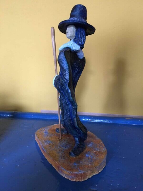 Ceramic sculpture of a Pilgrim Father preacher