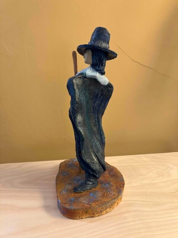 Ceramic sculpture of a Pilgrim Father preacher