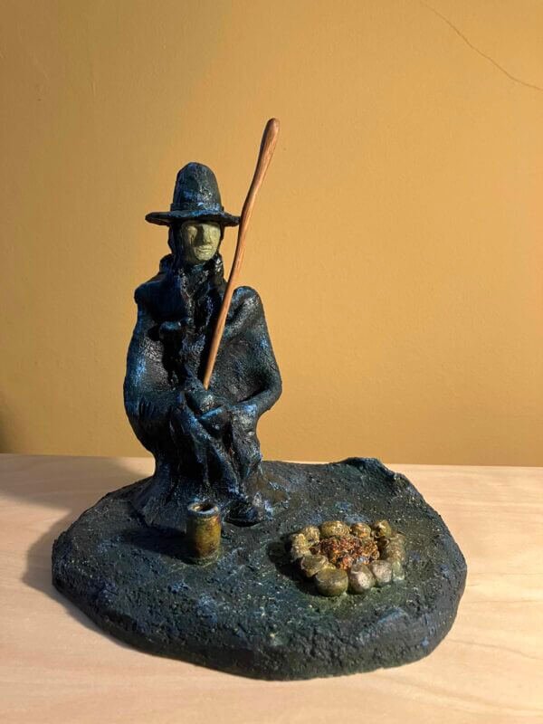 Ceramic sculpture of a Pilgrim Father preacher