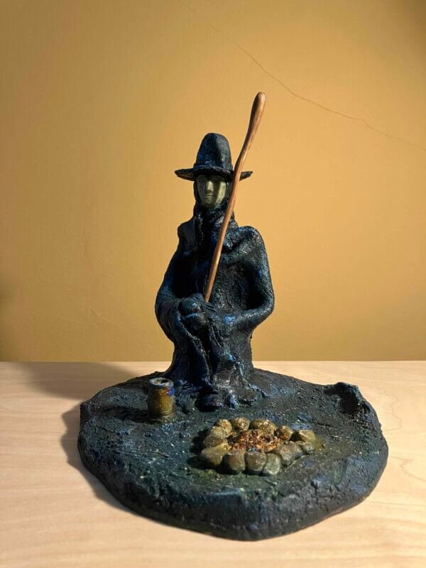 Ceramic sculpture of a Pilgrim Father preacher
