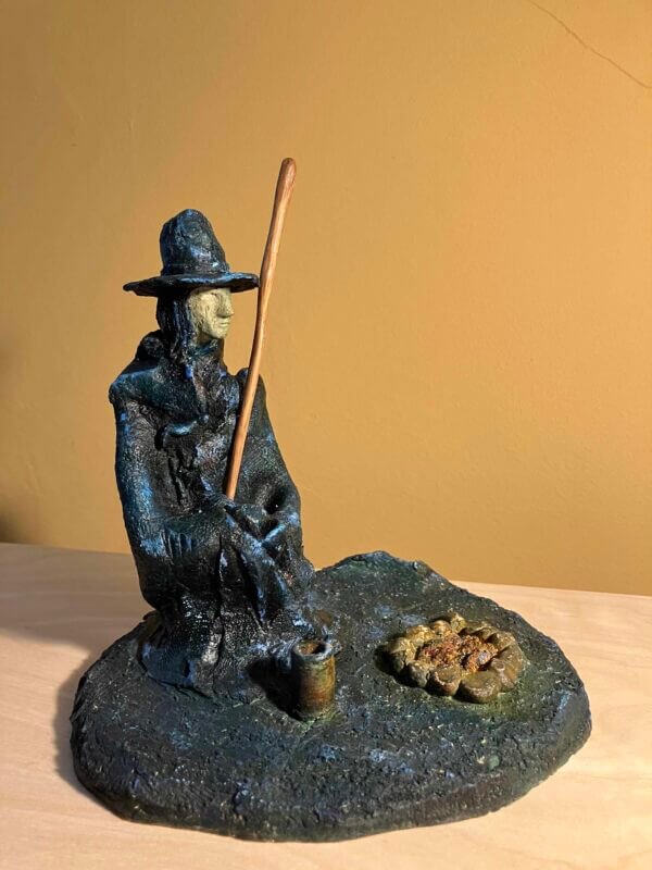 Ceramic sculpture of a Pilgrim Father preacher