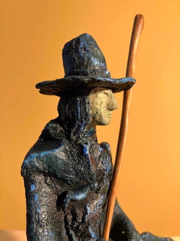 Ceramic sculpture of a Pilgrim Father preacher