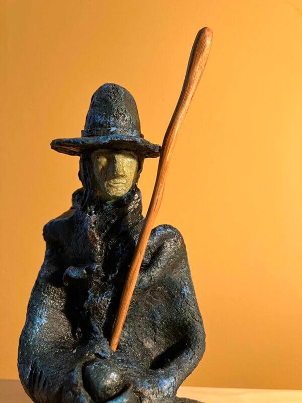 Ceramic sculpture of a Pilgrim Father preacher