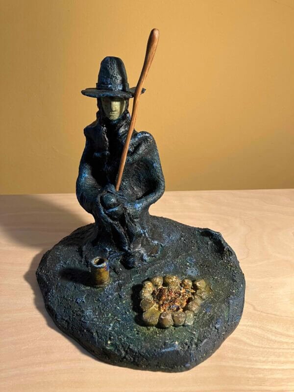Ceramic sculpture of a Pilgrim Father preacher